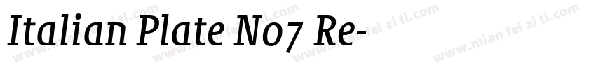 Italian Plate No7 Re字体转换